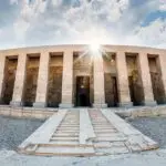 Photo of the Temple of Seti I, an intricately decorated ancient Egyptian temple in Abydos.