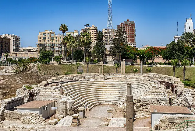 The Roman amphitheatre of Alexandria was built in the 2nd century AD and was once a major venue for gladiatorial combats, chariot races, and other public spectacles.