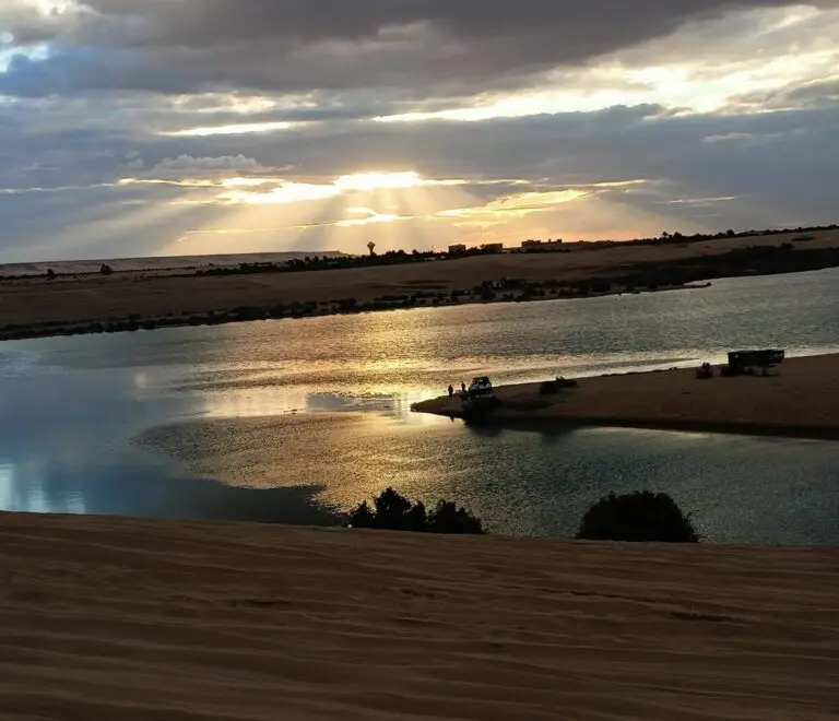 fayom  - magic lake in sunset